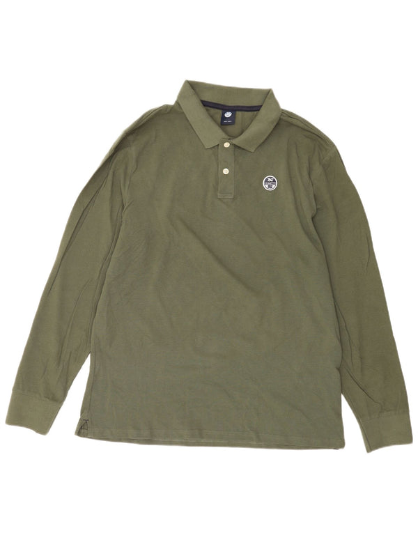 North Sails Herre langærmet poloshirt XL Grøn Bomuld