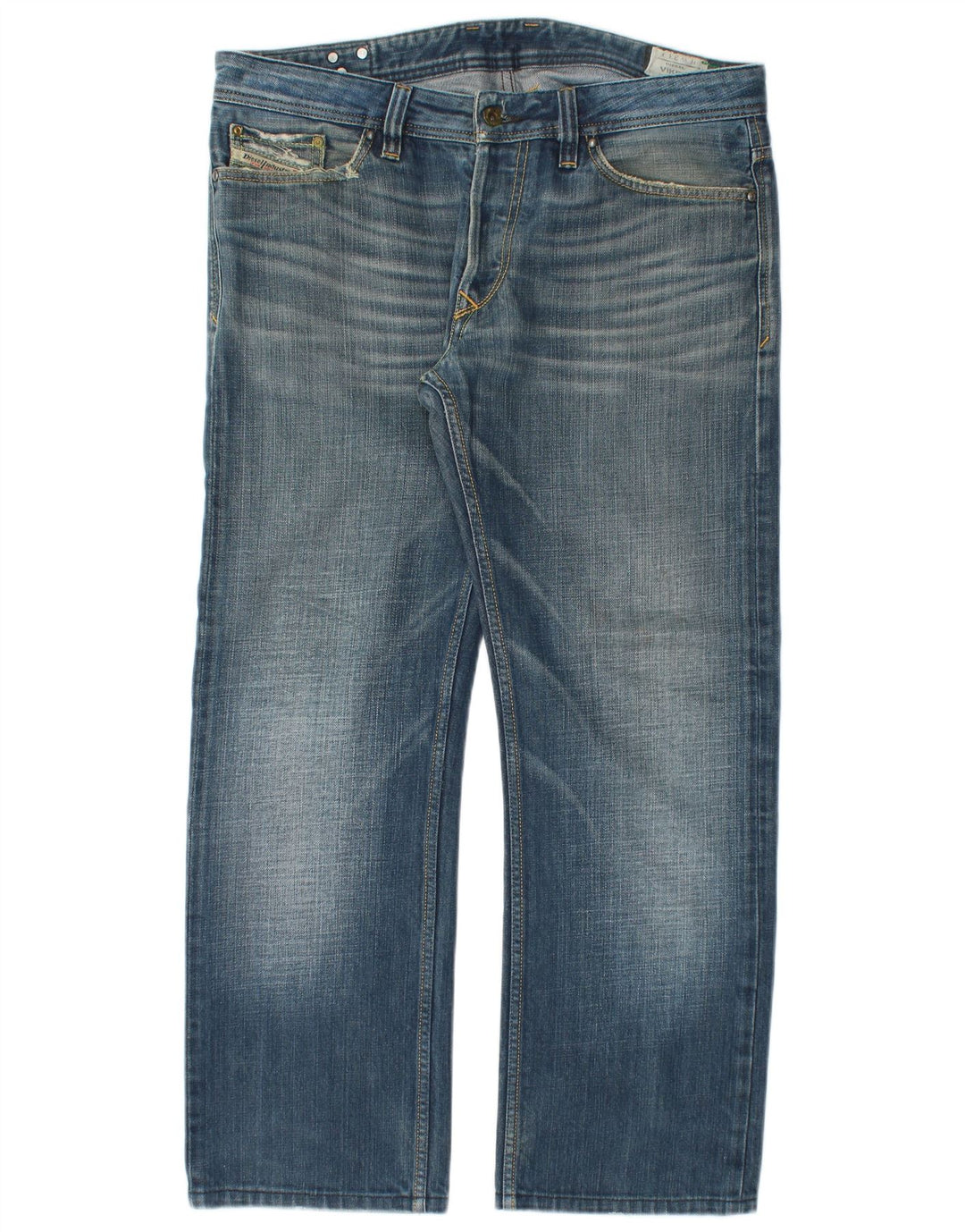 Diesel Herre Straight Jeans W33 L28 Blå Bomuld