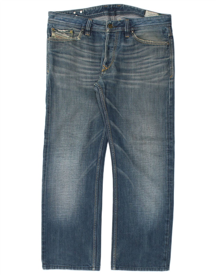 Diesel Herre Straight Jeans W33 L28 Blå Bomuld