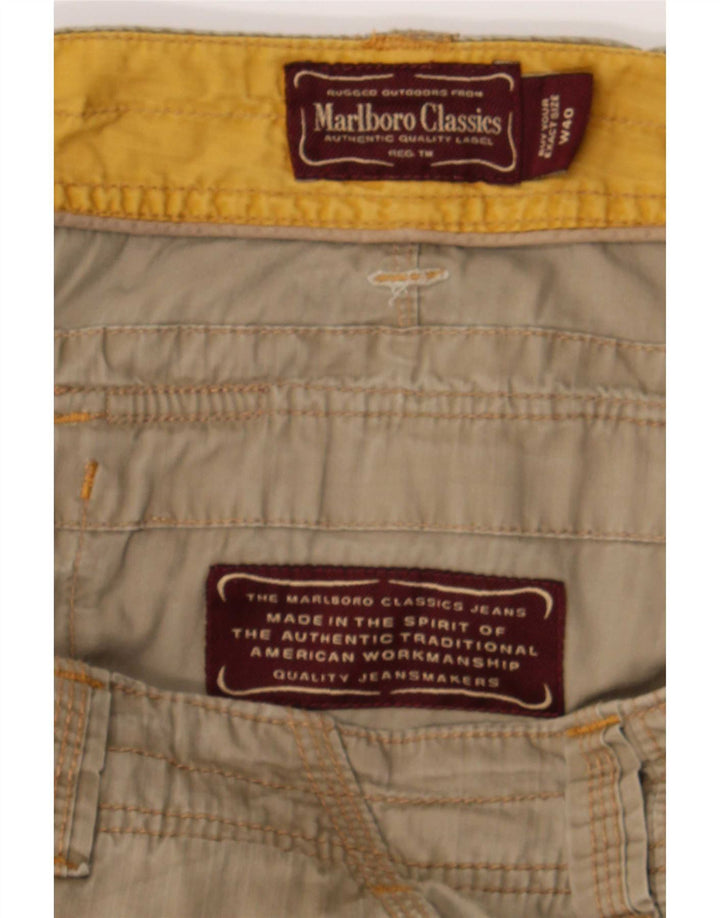 Marlboro Classics Herre Regular Fit Cargo Shorts W40 XL Khaki Bomuld