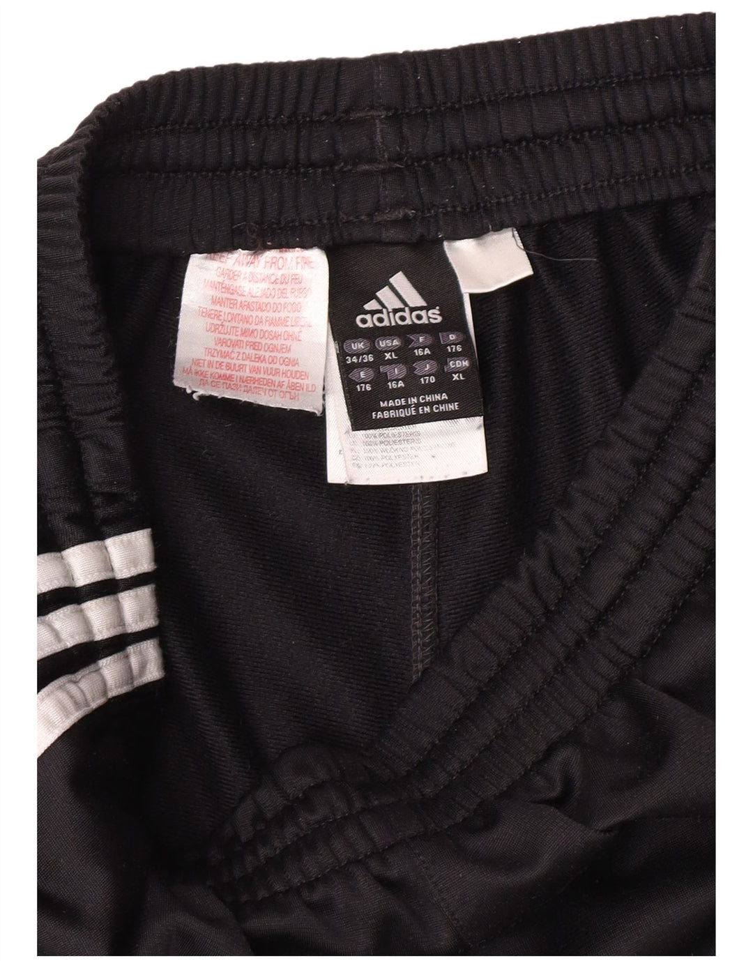 ADIDAS Boys Tracksuit Trousers Joggers 15-16 Years  Black Polyester