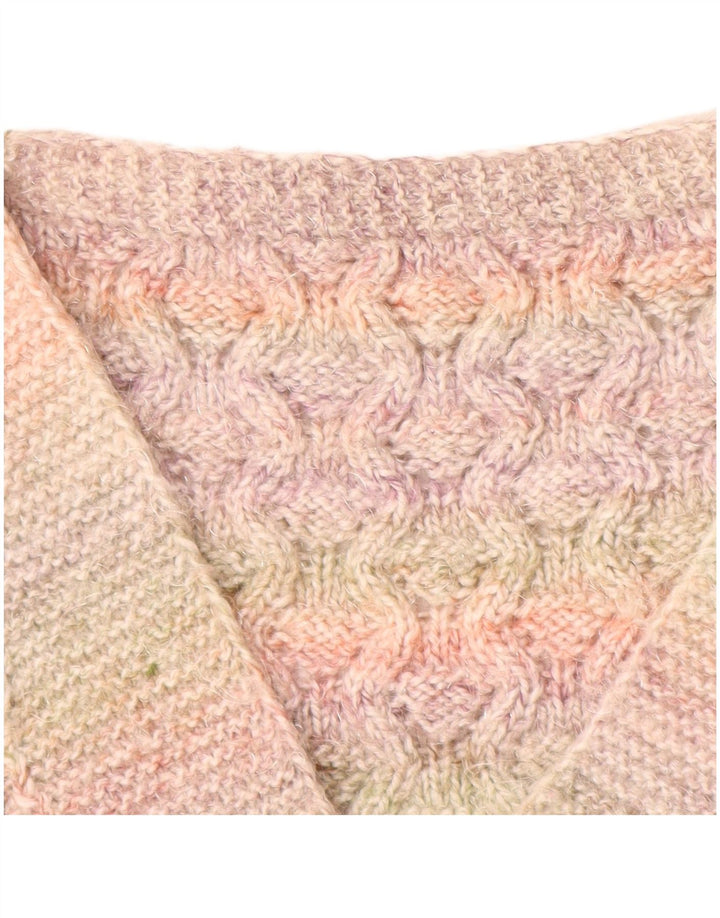 VINTAGE Dame Vest Tank Top UK 16 Large Pink Stribet