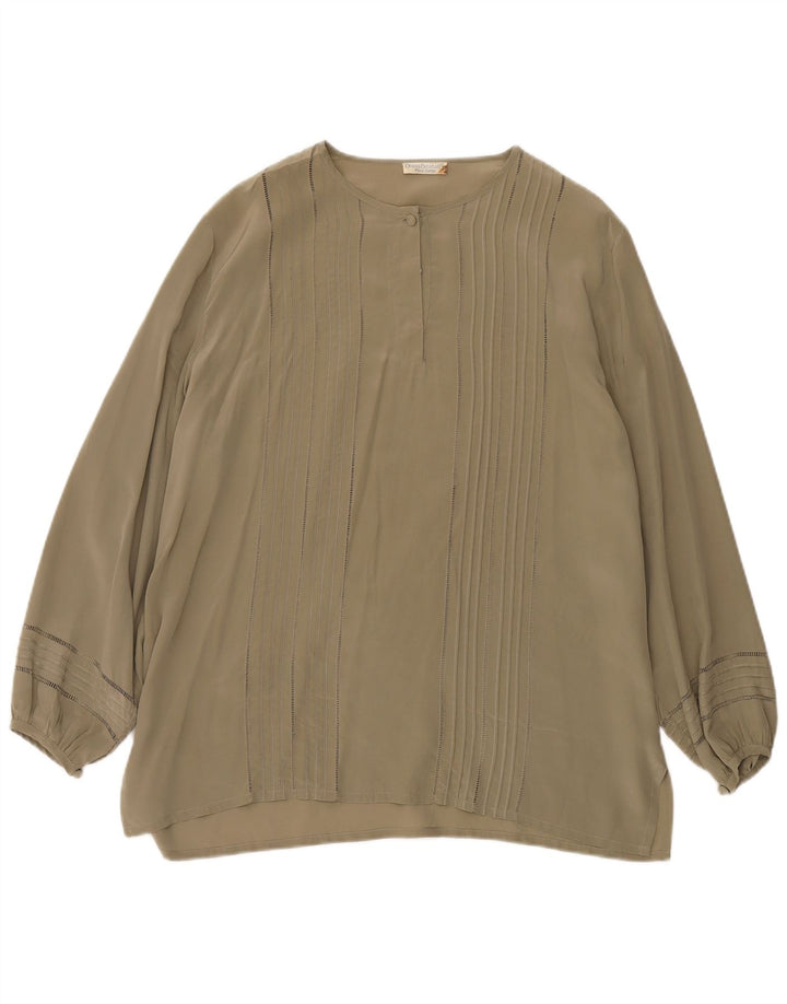 Diana Bentalls Damebluse Top IT 48 XL Khaki Silk