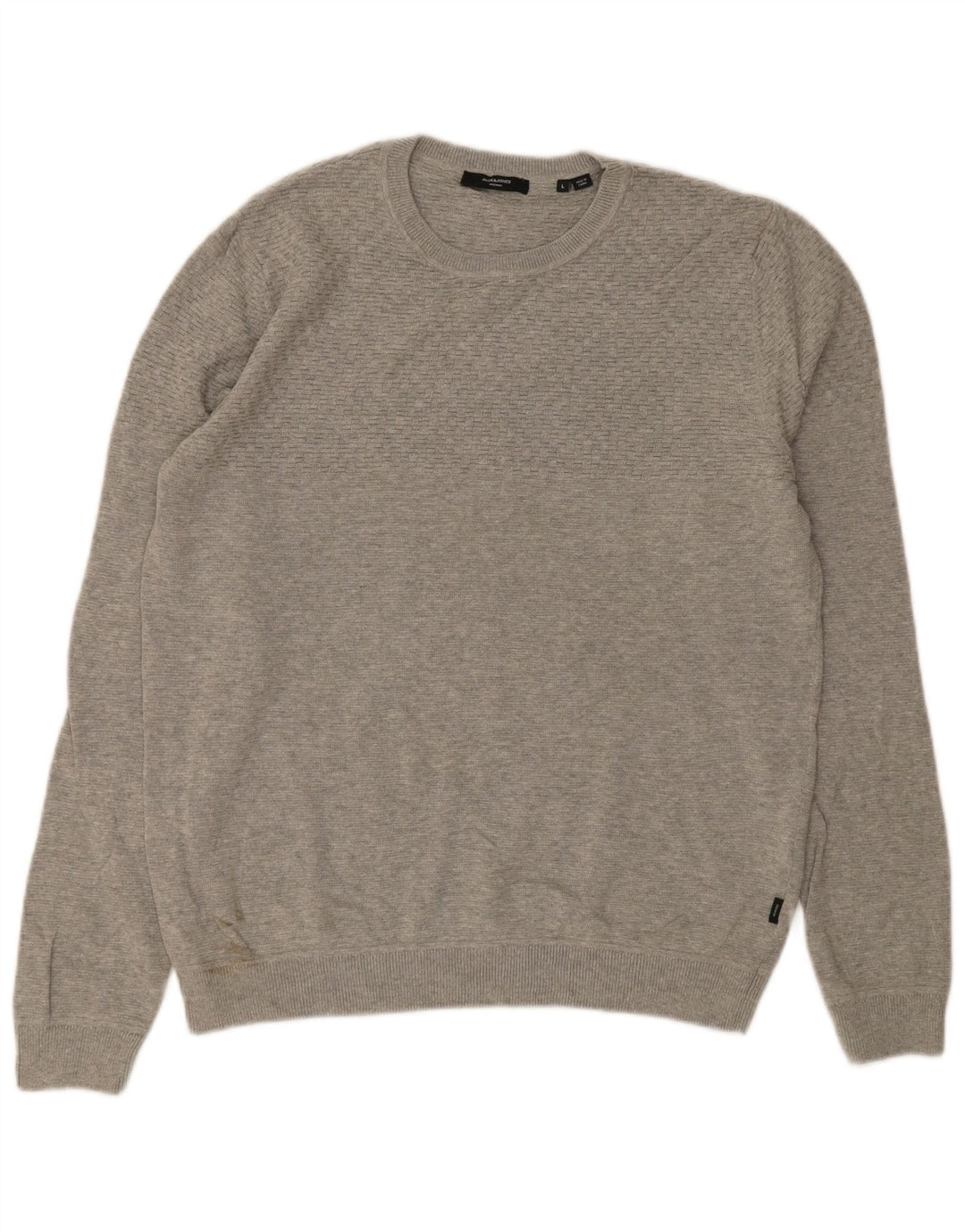 Jack & Jones herre sweater med rund hals, stor grå bomuld