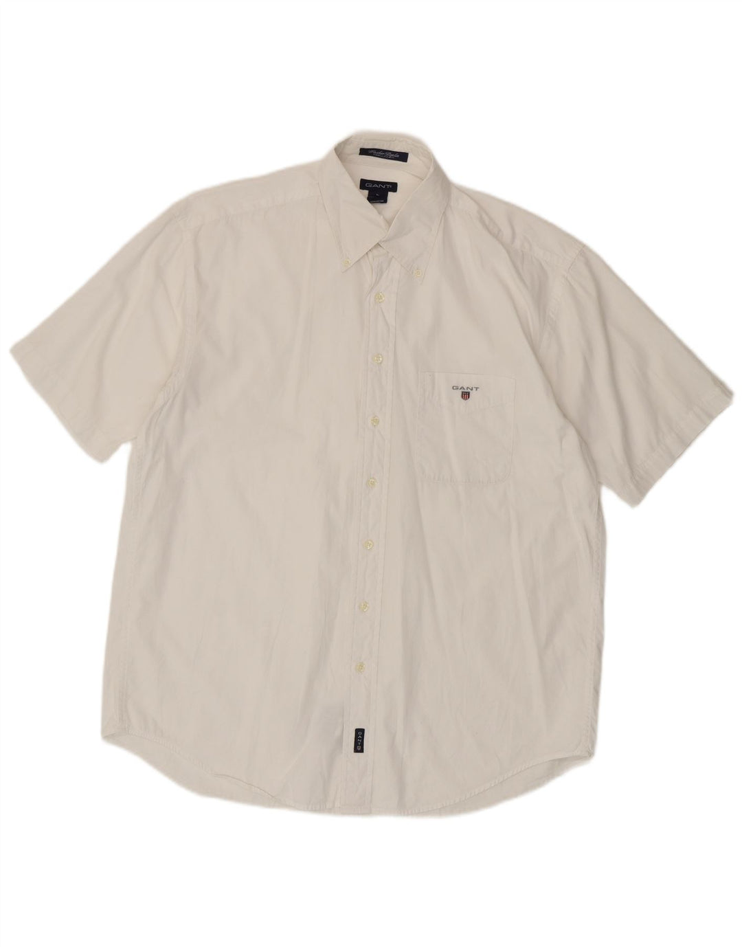 Gant kortærmet herreskjorte med normal pasform Stor hvid bomuld