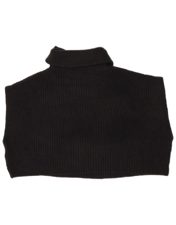 Zara Dame Oversized Crop Zip Neck Vest Tank Top UK 14 Medium Black