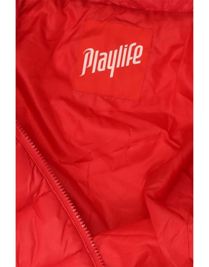 Playlife Polstret hættejakke til kvinder UK 10 Lille rød polyamid