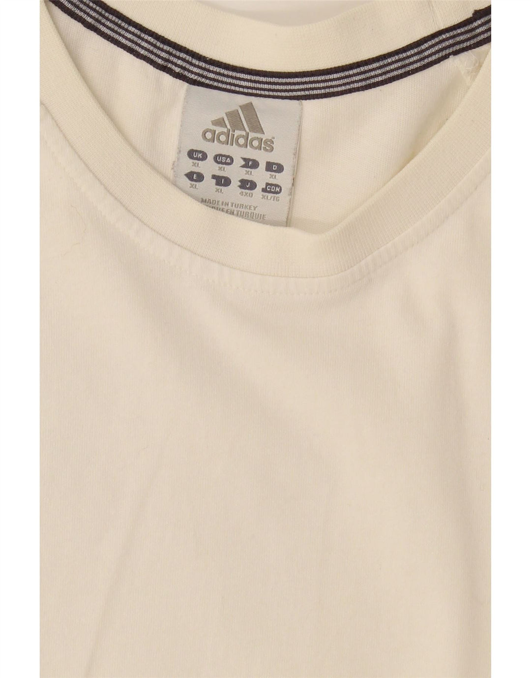 ADIDAS Mens T-Shirt Top XL White Cotton Vintage Adidas and Second-Hand Adidas from Messina Hembry 