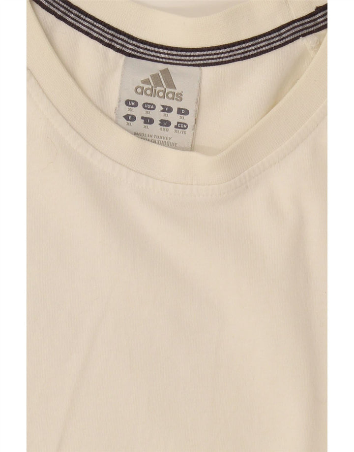 ADIDAS Mens T-Shirt Top XL White Cotton Vintage Adidas and Second-Hand Adidas from Messina Hembry 