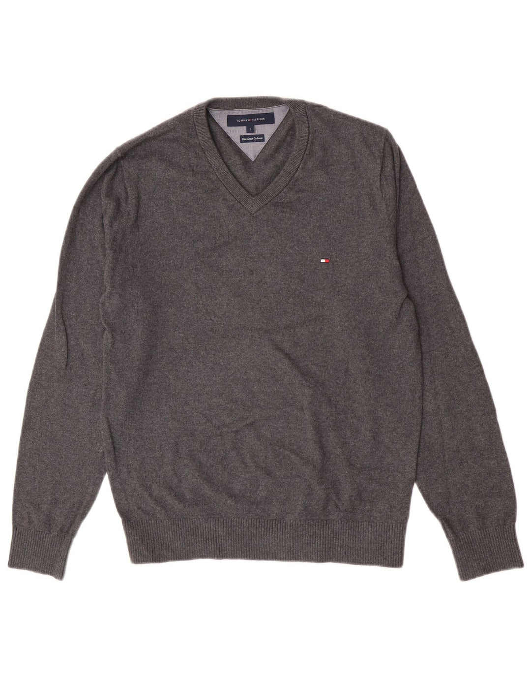 Tommy Hilfiger Herre V-hals sweater lille grå bomuld