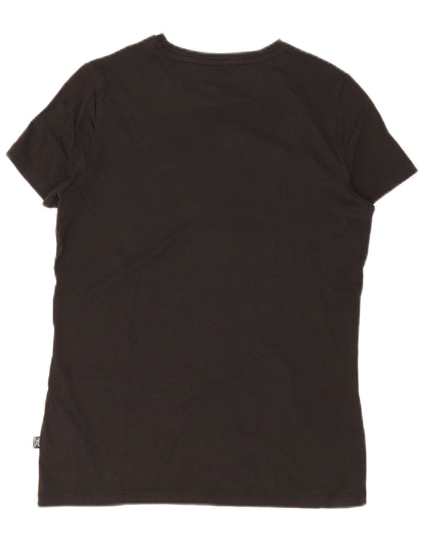 Puma Womens Graphic T-Shirt Top UK 12 Medium Black Cotton