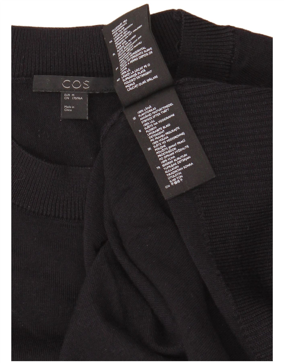 Cos Dame Jumper Dress UK 14 Medium Navy Blue Wool