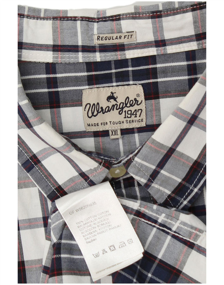 Wrangler herre Regular Fit skjorte 2XL marineblå ternet bomuld