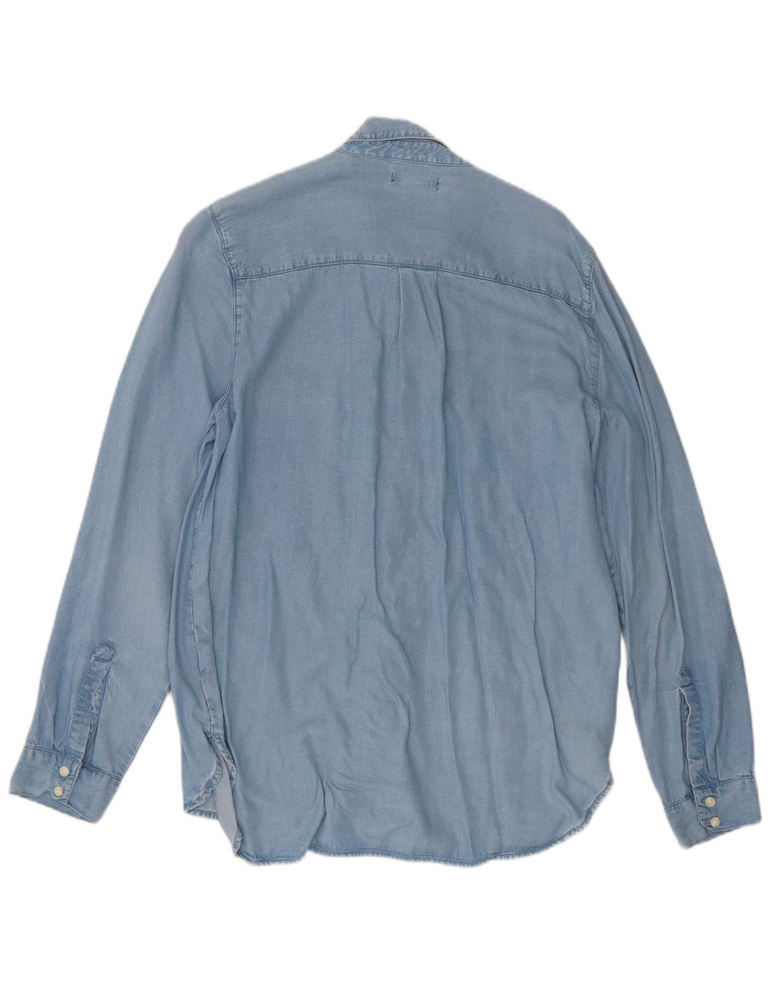 Gap Dame Denim Shirt UK 14 Medium Blue Lyocell