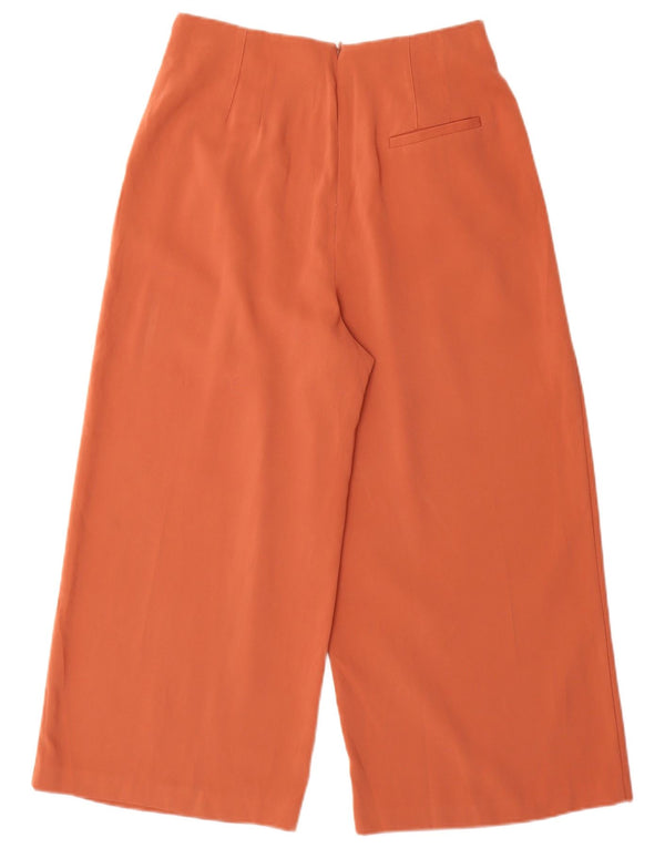 Topshop Kvinders Brede Ben-Pegged Cropped Trousers UK 10 Small W28 L25 Orange