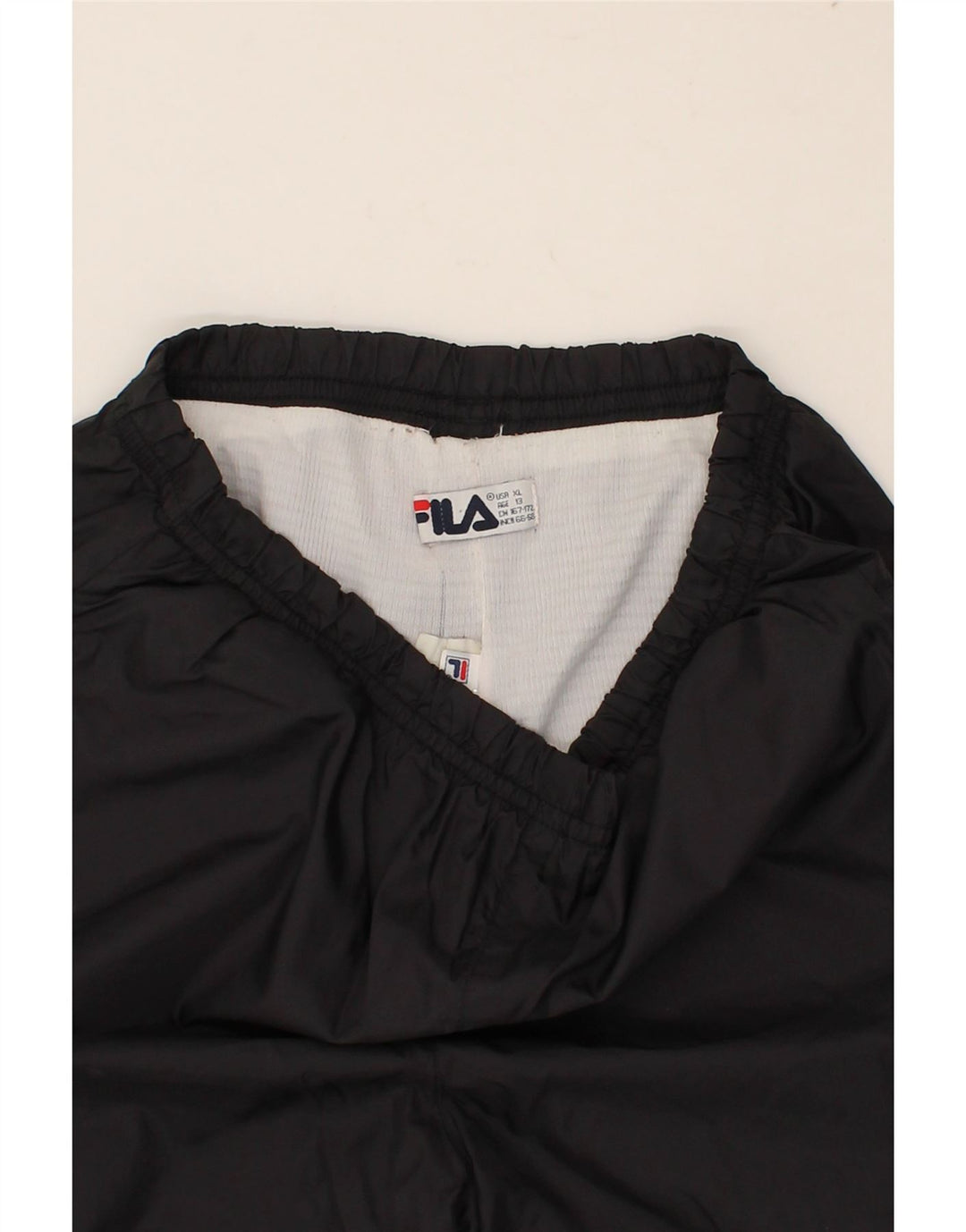 FILA Boys Tracksuit Trousers Joggers 12-13 Years XL Black Polyester Vintage Fila and Second-Hand Fila from Messina Hembry 