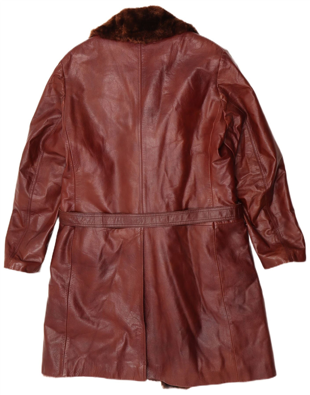 Vintage Herre Shearling Læderfrakke UK 38 Medium Brun Læder