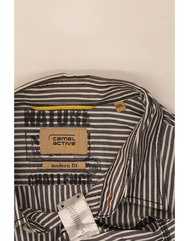 CAMEL ACTIVE Herre Modern Fit skjorte 2XL Blå nålestribet bomuld