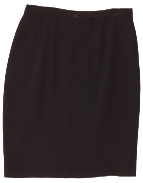 Zara Kvinder High Waist Pencil Skirt EU 42 Large W30 Black Rayon