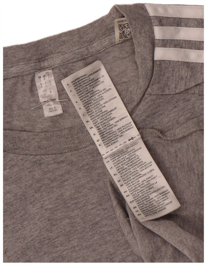 Adidas T-shirt top til mænd, lille grå flækket bomuld