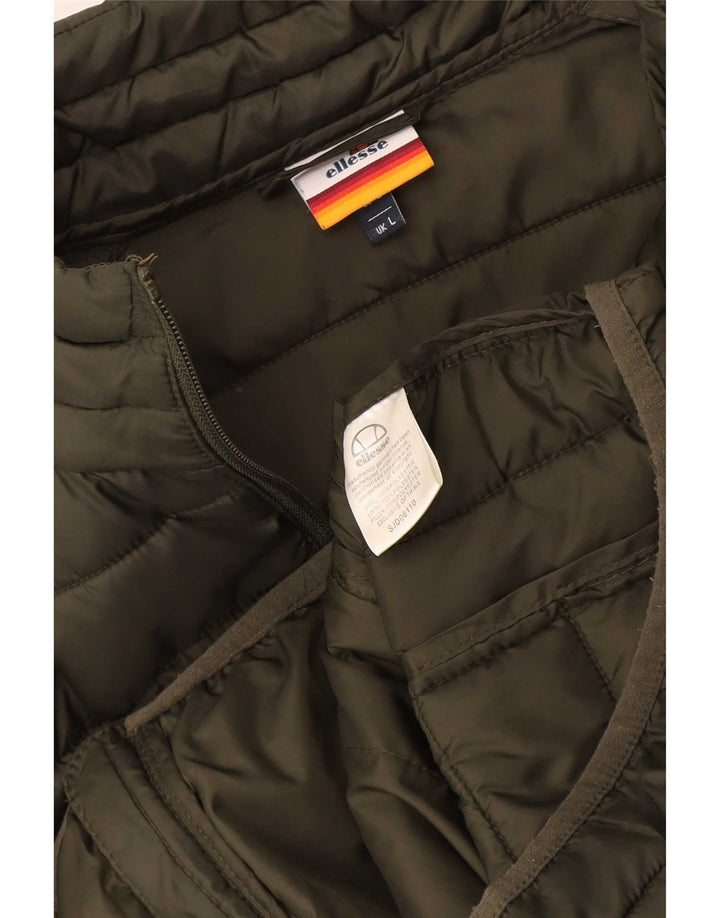Ellesse Herre polstret jakke UK 40 Large Khaki Polyester
