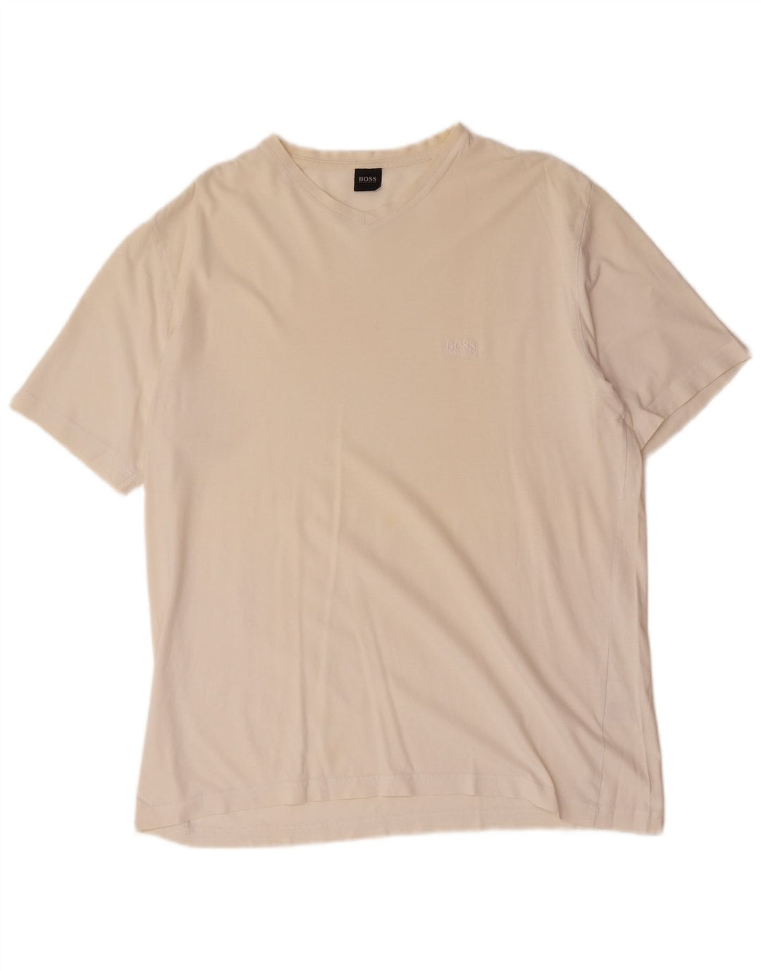 Hugo Boss Herre T-Shirt Top XL Hvid Bomuld