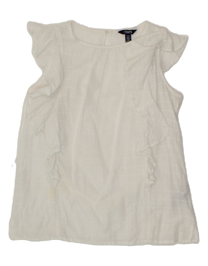 CHAPS Womens Blouse Top UK 14 Medium White Cotton Vintage Chaps and Second-Hand Chaps from Messina Hembry 