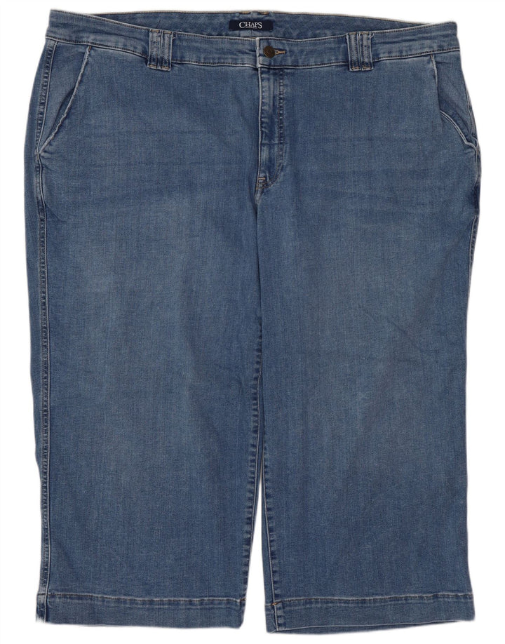 Chaps Dame Capri Jeans US 22 3XL W44 L21 Blå Bomuld