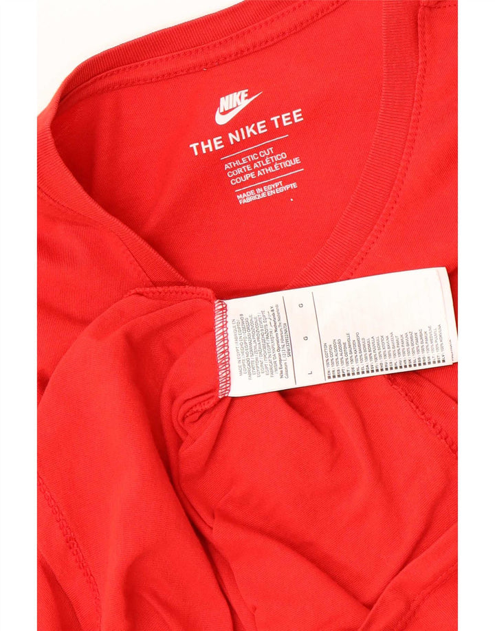 Nike T-shirt i atletisk snit til mænd, stor rød bomuld