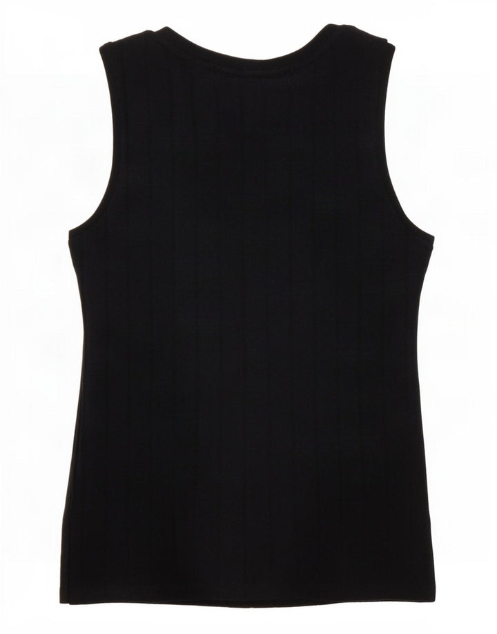 Marks & Spencer Damevest Top UK 12 Medium Navy Blue Polyester