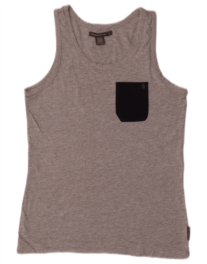 French Connection Herrevest Top Medium Grey Colourblock Bomuld