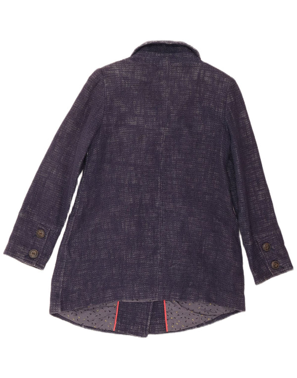 White Stuff Womens Pea Coat UK 10 Small Navy Blue Bomuld