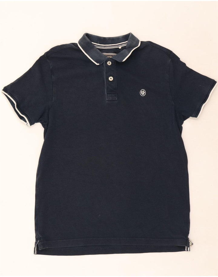 Fat Face Herre Polo Shirt Medium Navy Blue Bomuld