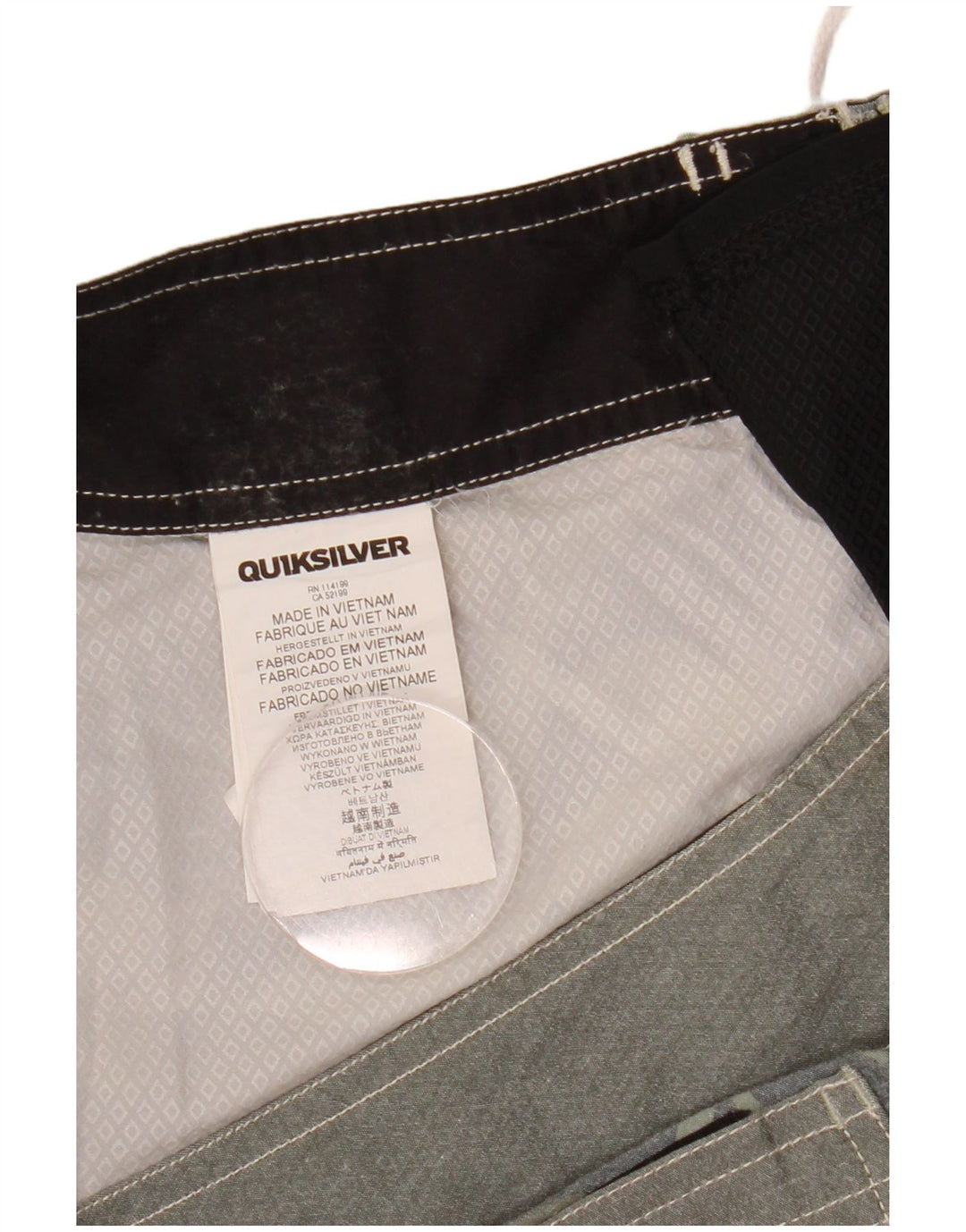 Quiksilver Badeshorts til mænd, store grå blomsterpolyester