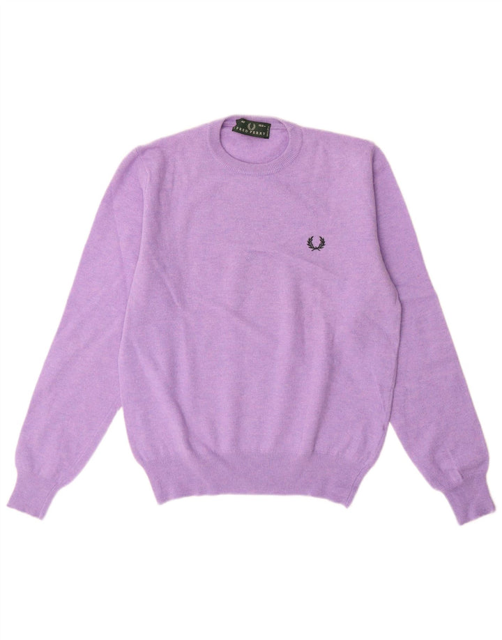 Fred Perry dame sweater med rund hals, medium lilla uld