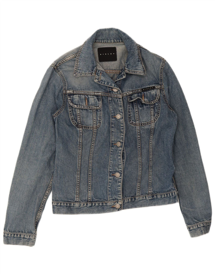 Sisley Dame denimjakke UK 10 Small Blue Cotton
