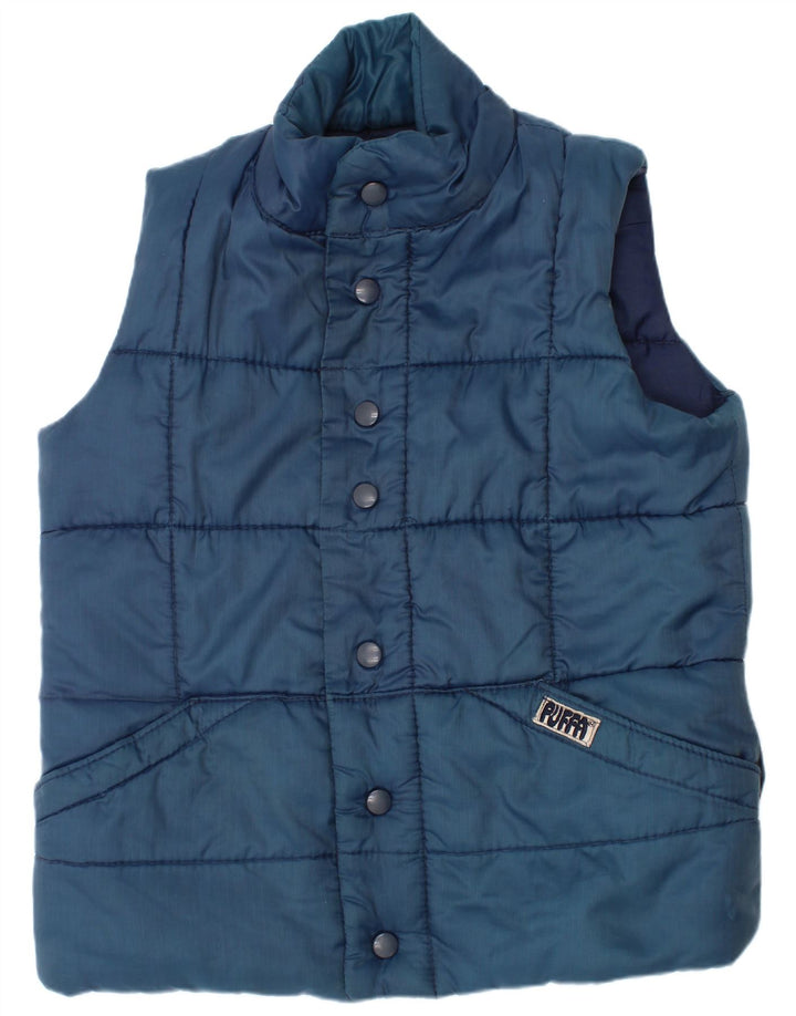 Puffa Boys Polstret Gilet 7-8 år stor blå nylon