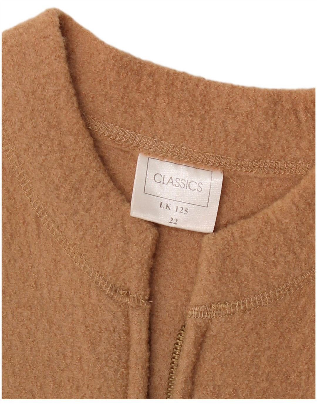 Vintage overfrakke til kvinder UK 22 3XL Beige blomsteruld