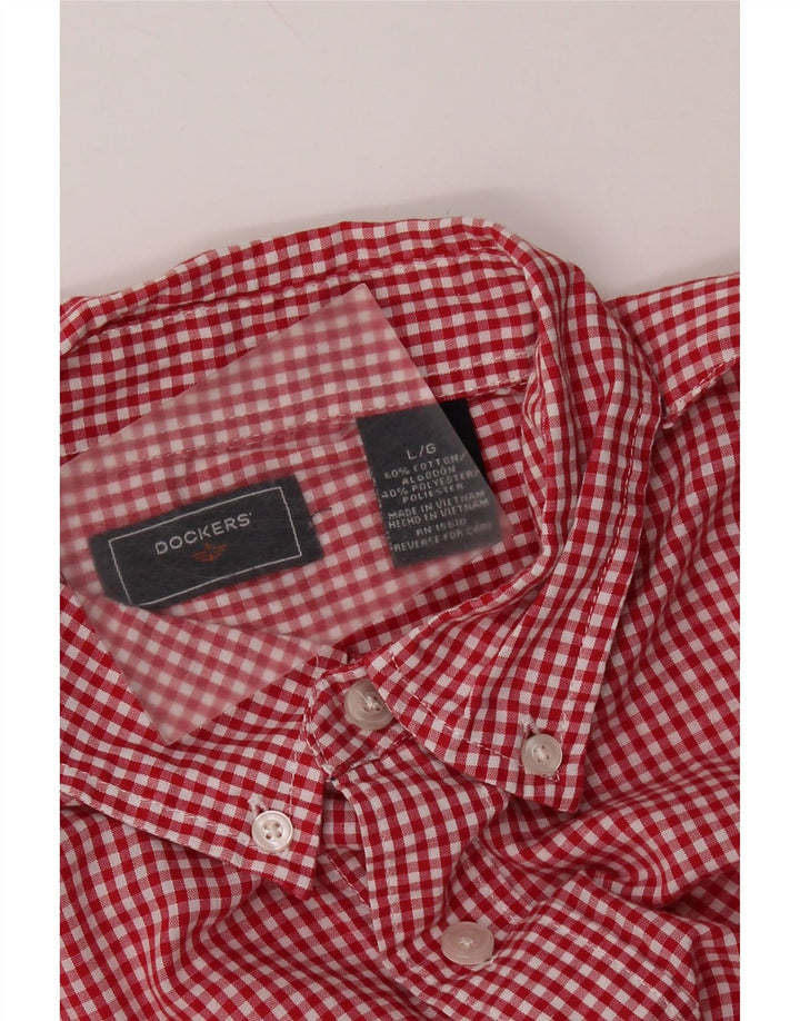 DOCKERS Herreskjorte Stor rød Gingham Bomuld