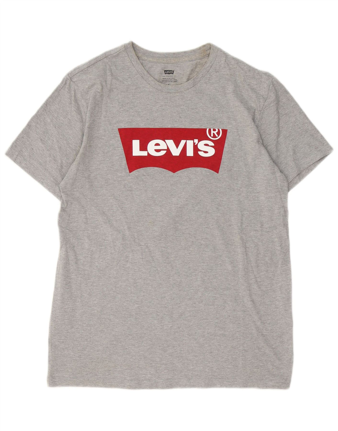 Levi's Herre grafisk T-shirt top mellemgrå flækket bomuld