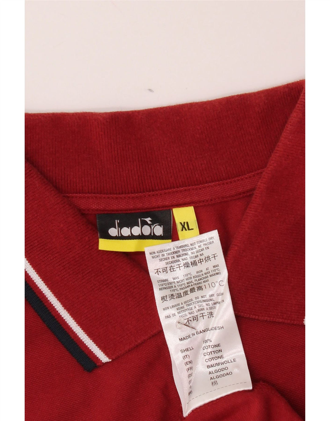 DIADORA Poloskjorte til mænd XL Rød Bomuld