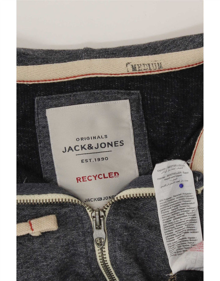 Jack & Jones Hættetrøje med lynlås til mænd mellemgrå Flecked Polyester