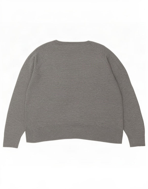 Zara Dame Boat Neck Jumper Sweater UK 16 Large Grey Viscose