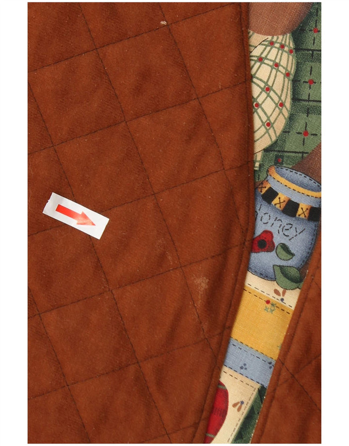 Vintage kvinders grafiske vest UK 16 Large flerfarvet patchwork