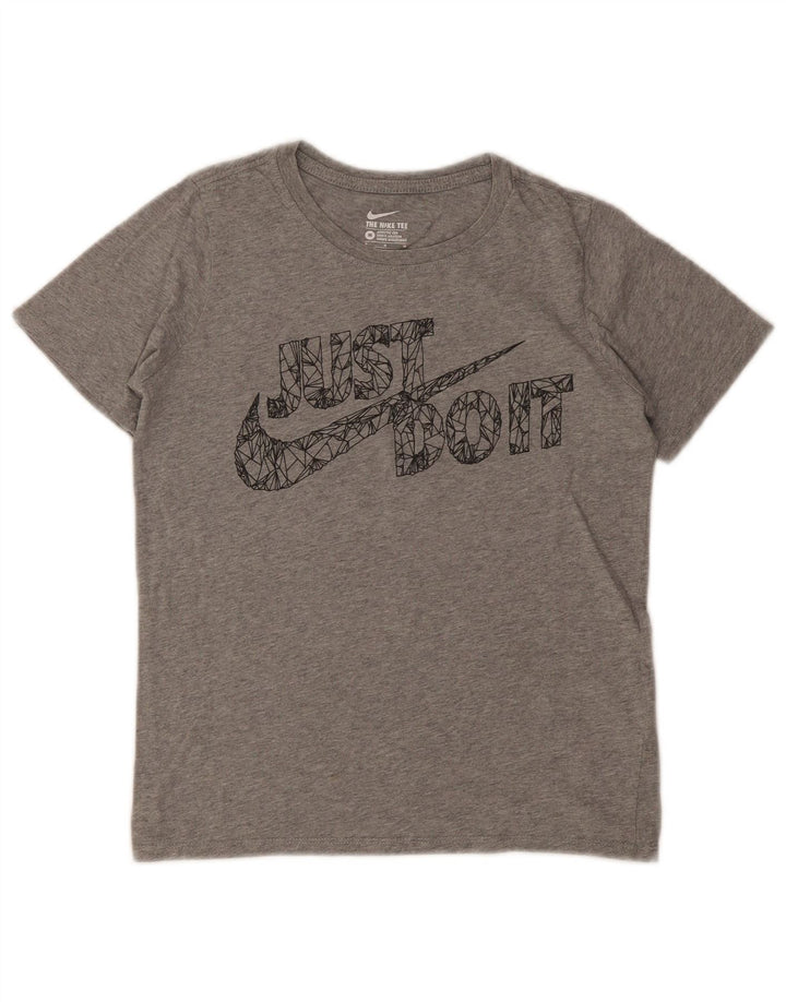 Nike drenge atletisk snit grafisk t-shirt top 10-11 år mellemgrå bomuld