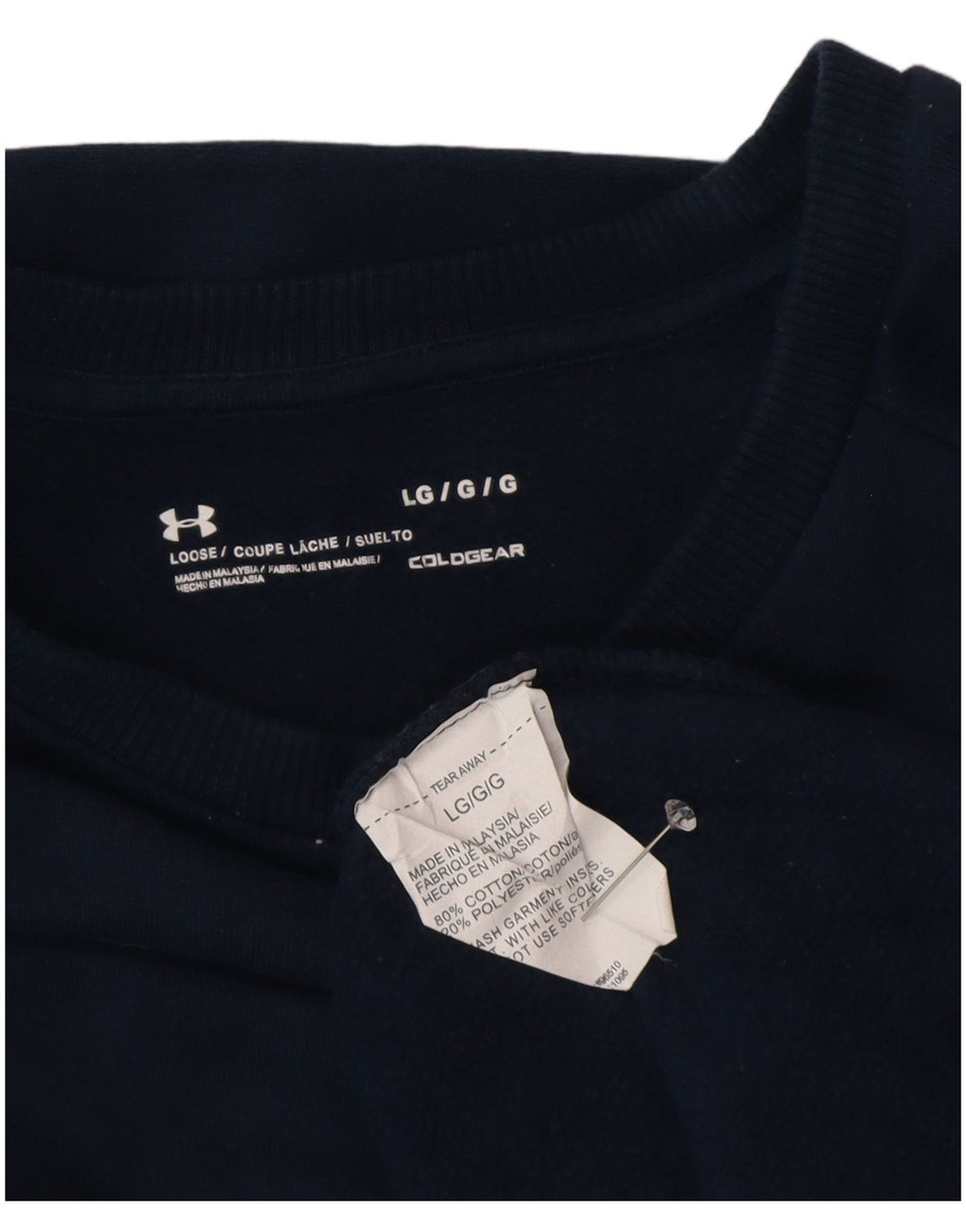 UNDER ARMOUR Dame Cold Gear Sweatshirt Jumper UK 16 Large Navy Blue