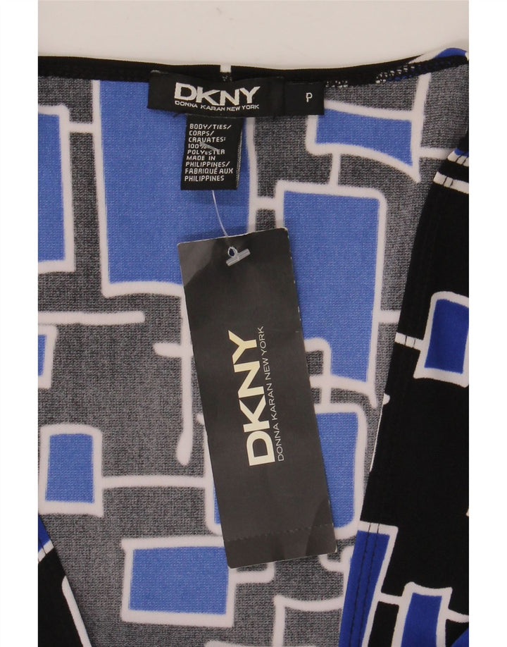 Dkny Womens 3/4-ærmet slå-om-kjole One Size Blå Geometrisk Polyester