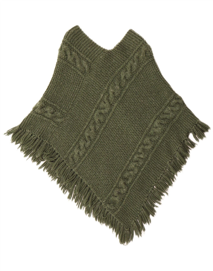 Vintage Dame Poncho Jumper UK 12 Medium Green
