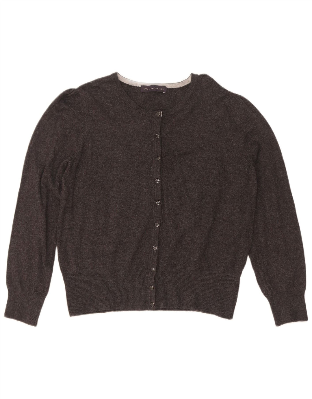 Marks & Spencer Dame Cardigan Sweater UK 14 Medium Grey Viscose
