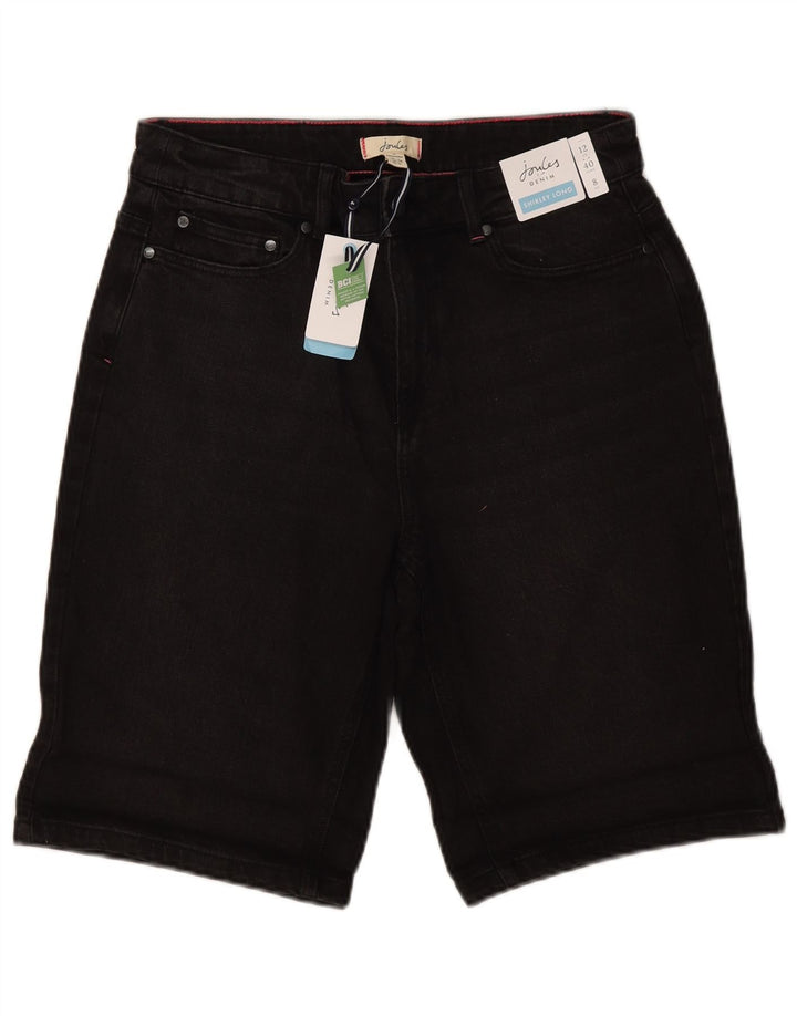 Joules Dame denim Shorts UK 12 Medium W30 Sort Bomuld